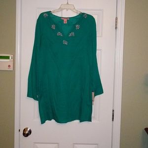 Bandolino Turquoise Beaded Tunic